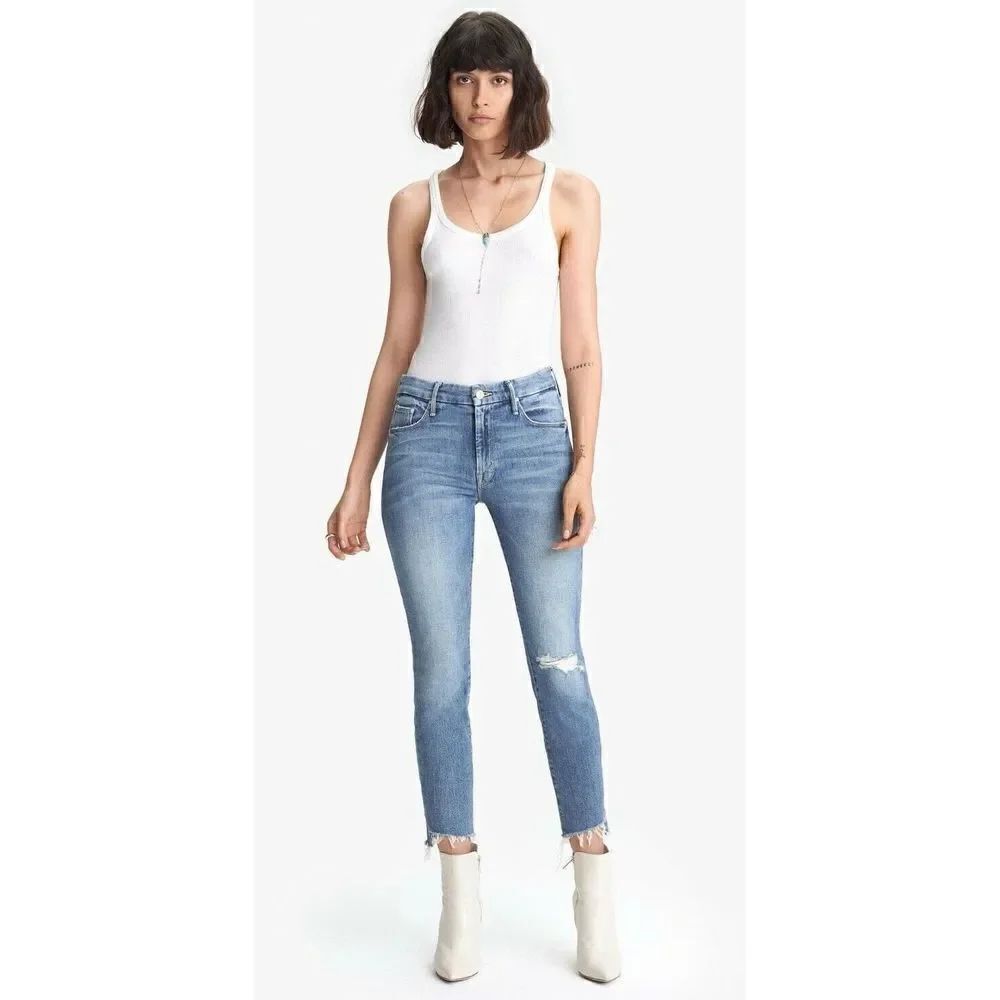 Womens Mother The Looker Ankle Step Fray Jeans